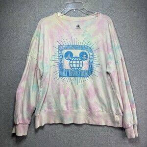 Walt Disney World Pastel Tie Dye Sweatshirt XL Mickey Castle Tomorrowland Main